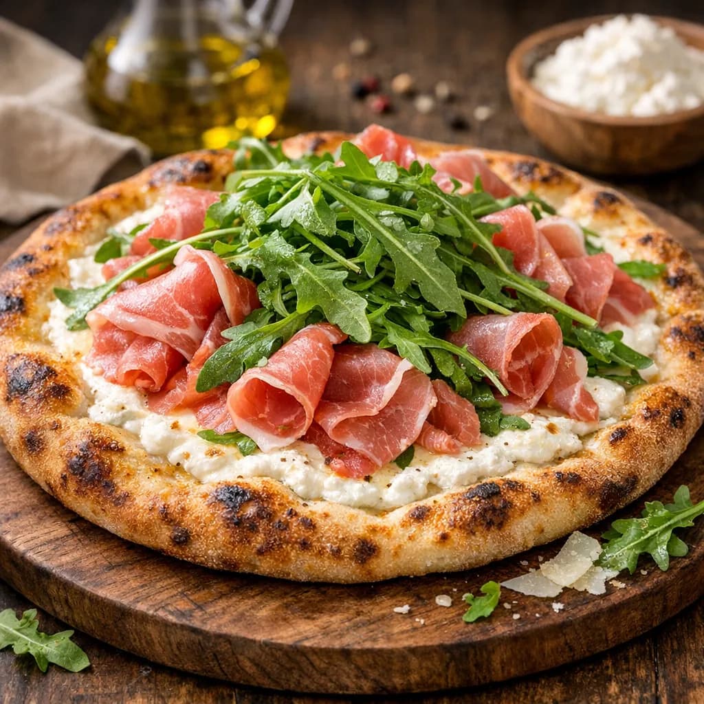 Pizza Bianca con Rucola e Prosciutto