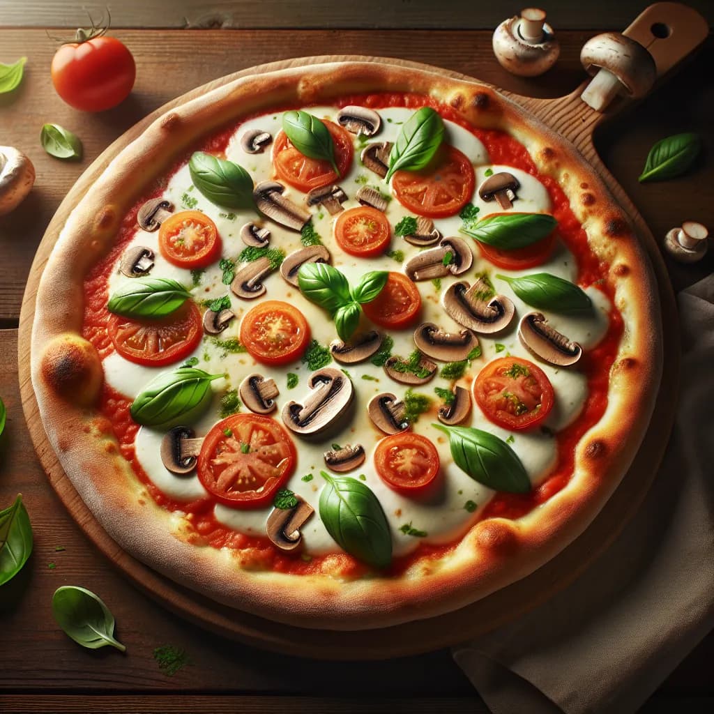 Pizza Margherita con Funghi