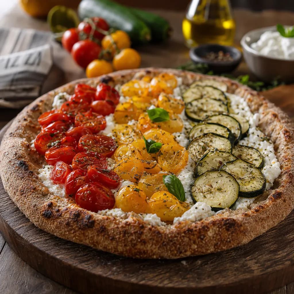 Pizza Semaforo Integrale con Ricotta e Verdure