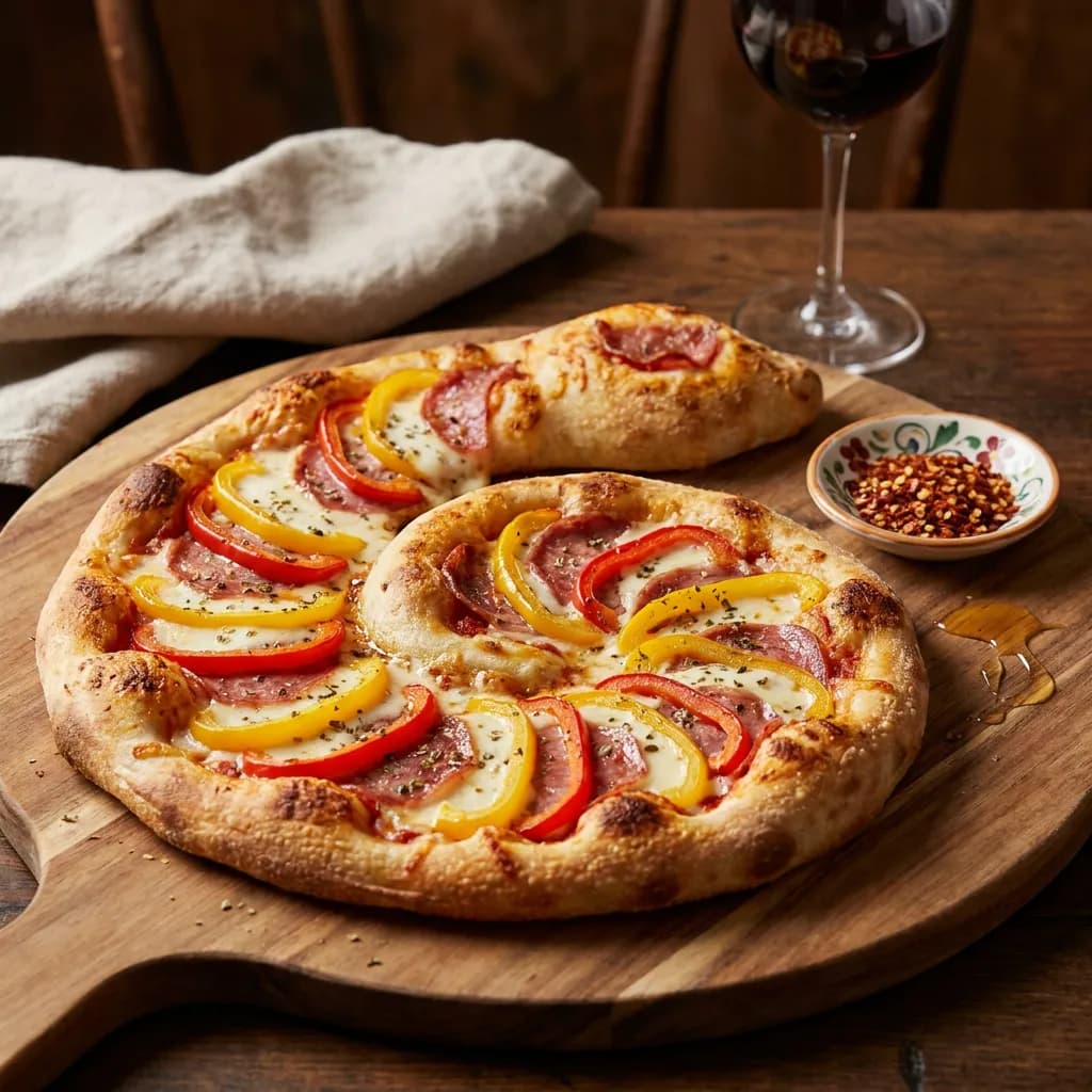 Pizza Serpente Piccante Dolce con Peperoni e Salame