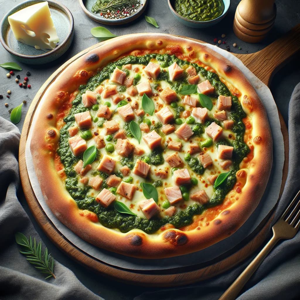Pizza au Pesto et Thon