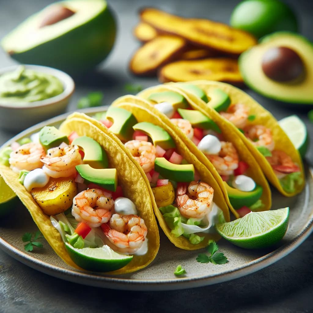 Plantain and Shrimp Tacos