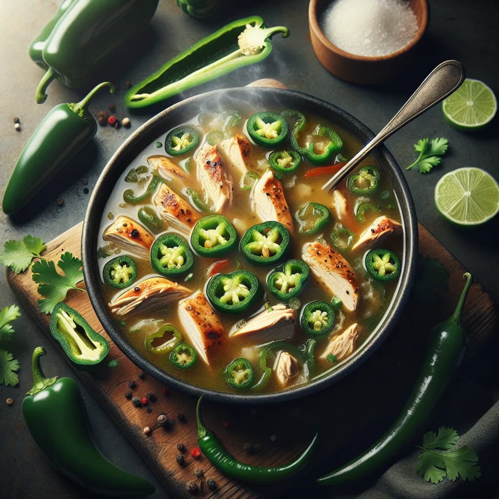 Poblano Pepper Chicken Soup