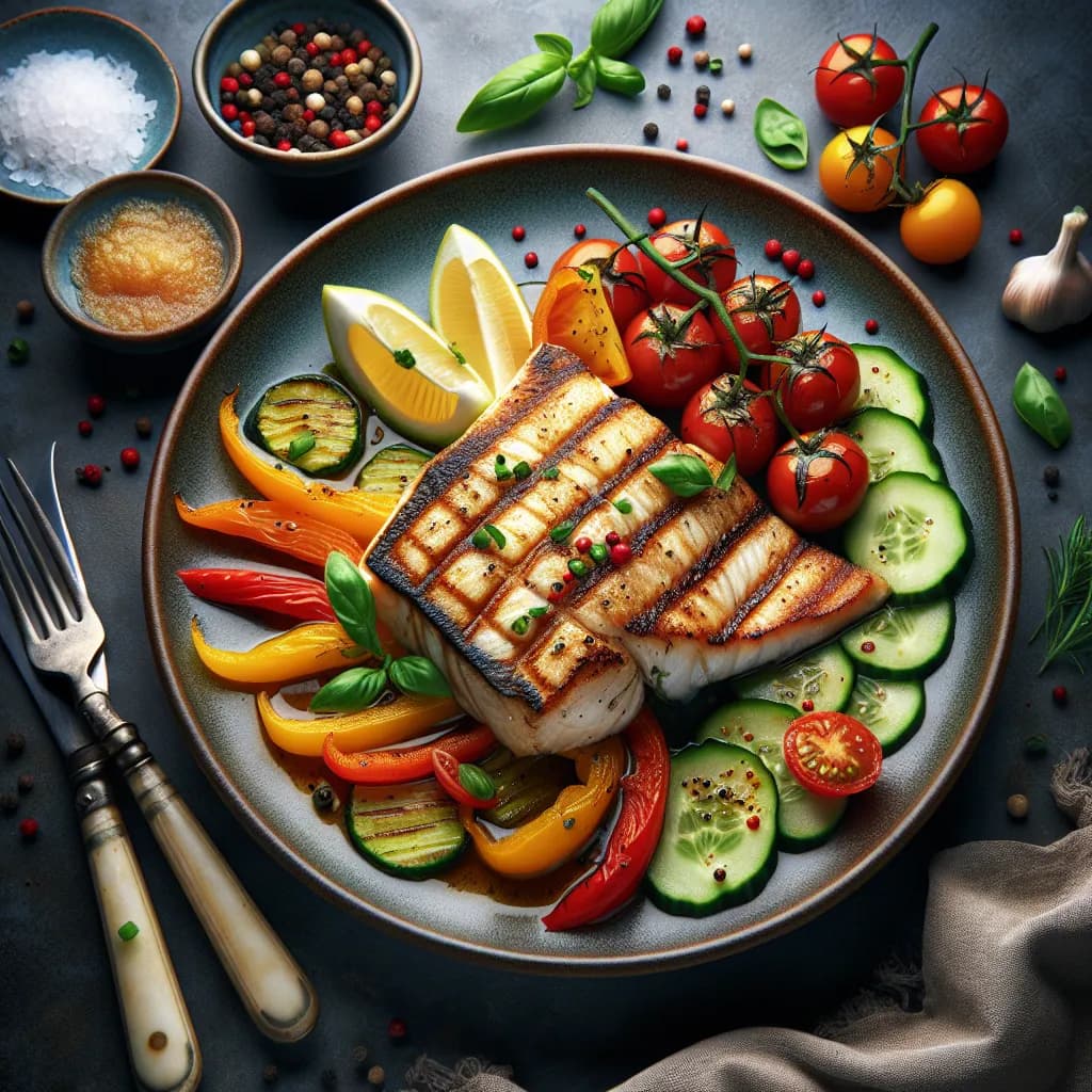 Poisson Grillé aux Légumes