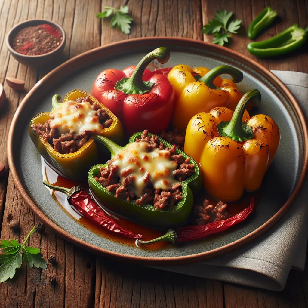 Poivrons Farcis au Bœuf
