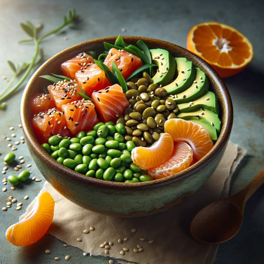 Poke Bowl au Saumon et Lentilles Vertes