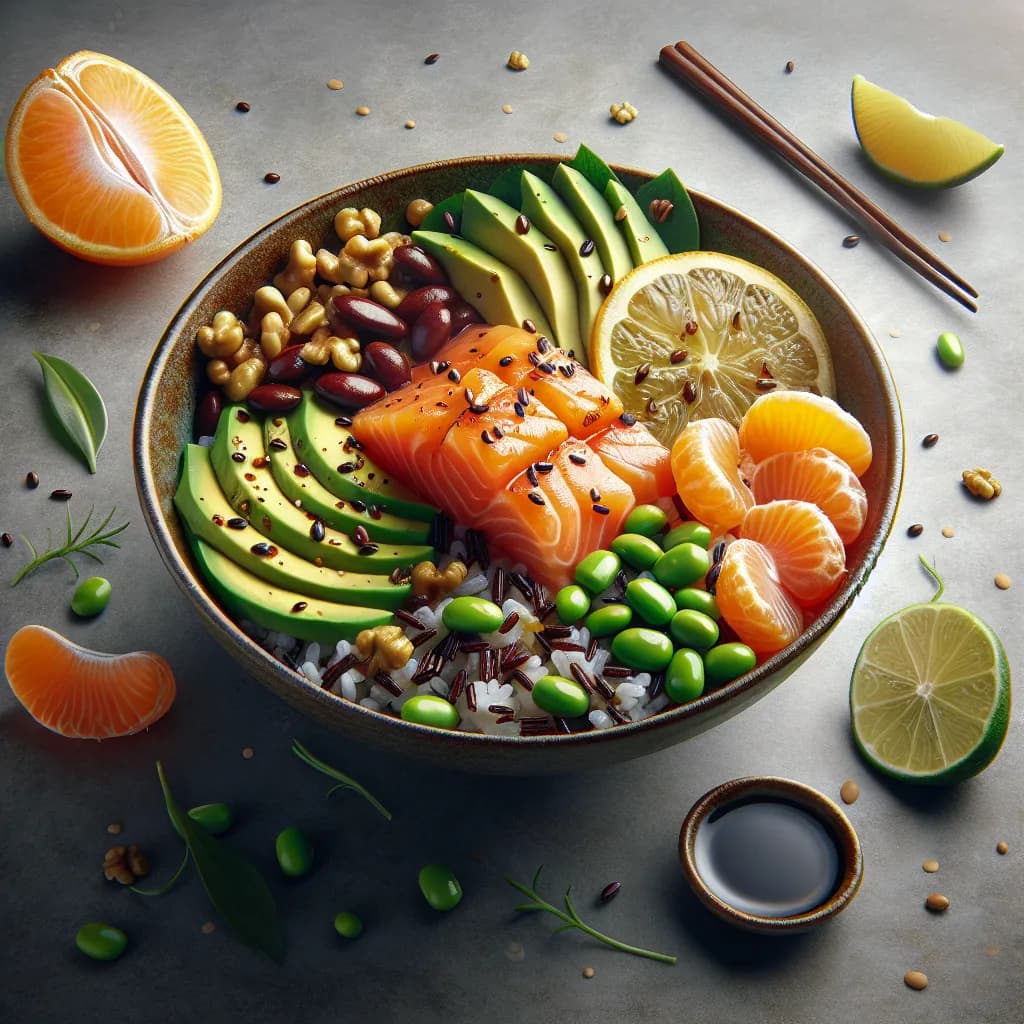 Poke Bowl au Saumon, Avocat et Clémentine