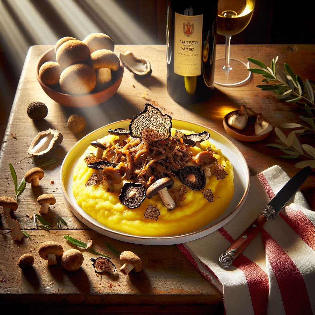 Polenta con Funghi Porcini e Tartufo Nero