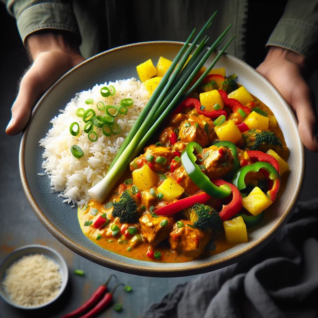 Pollo al Curry con Riso Basmati e Ananas