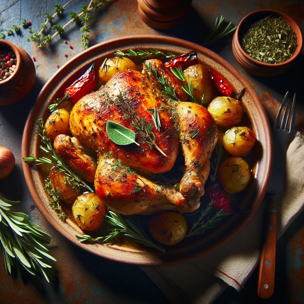 Pollo al Forno con Erbe Aromatiche