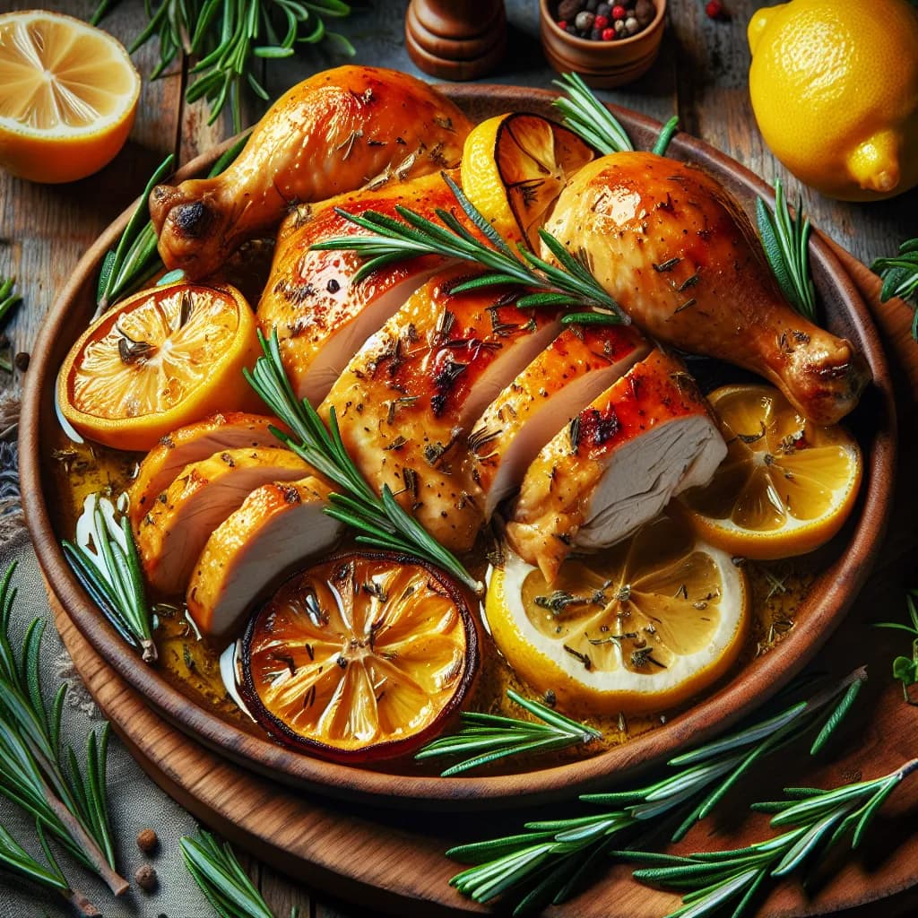 Pollo al Forno con Limone e Rosmarino