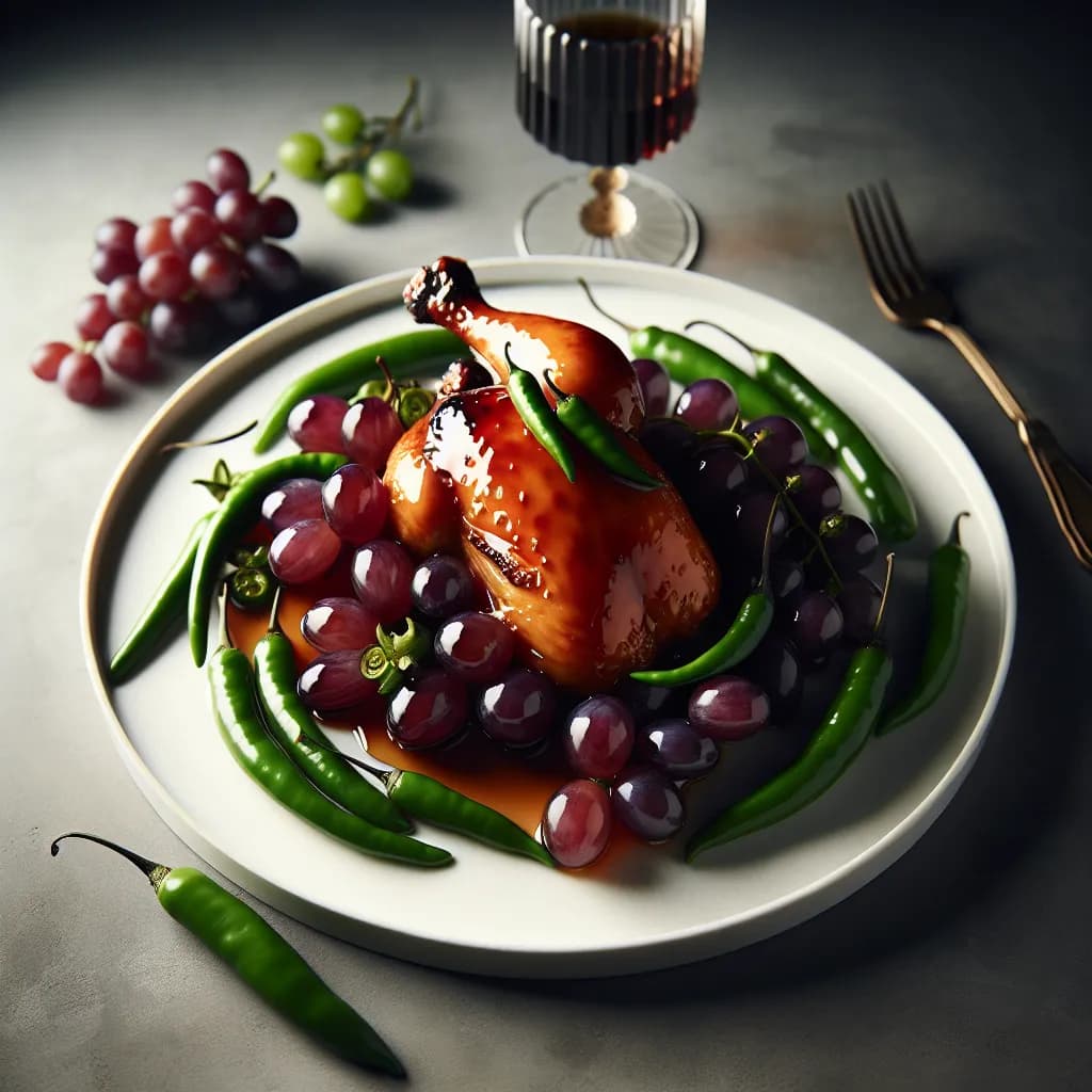 Pollo al Miele e Uva Piccante