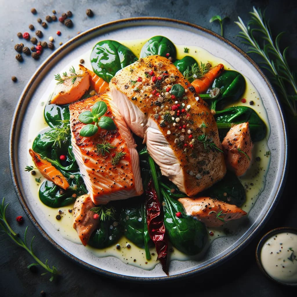 Pollo al Salmone con Spinaci