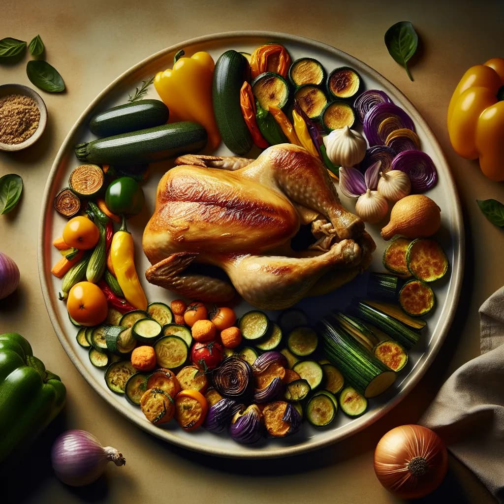 Pollo al Vapore con Verdure Fritte