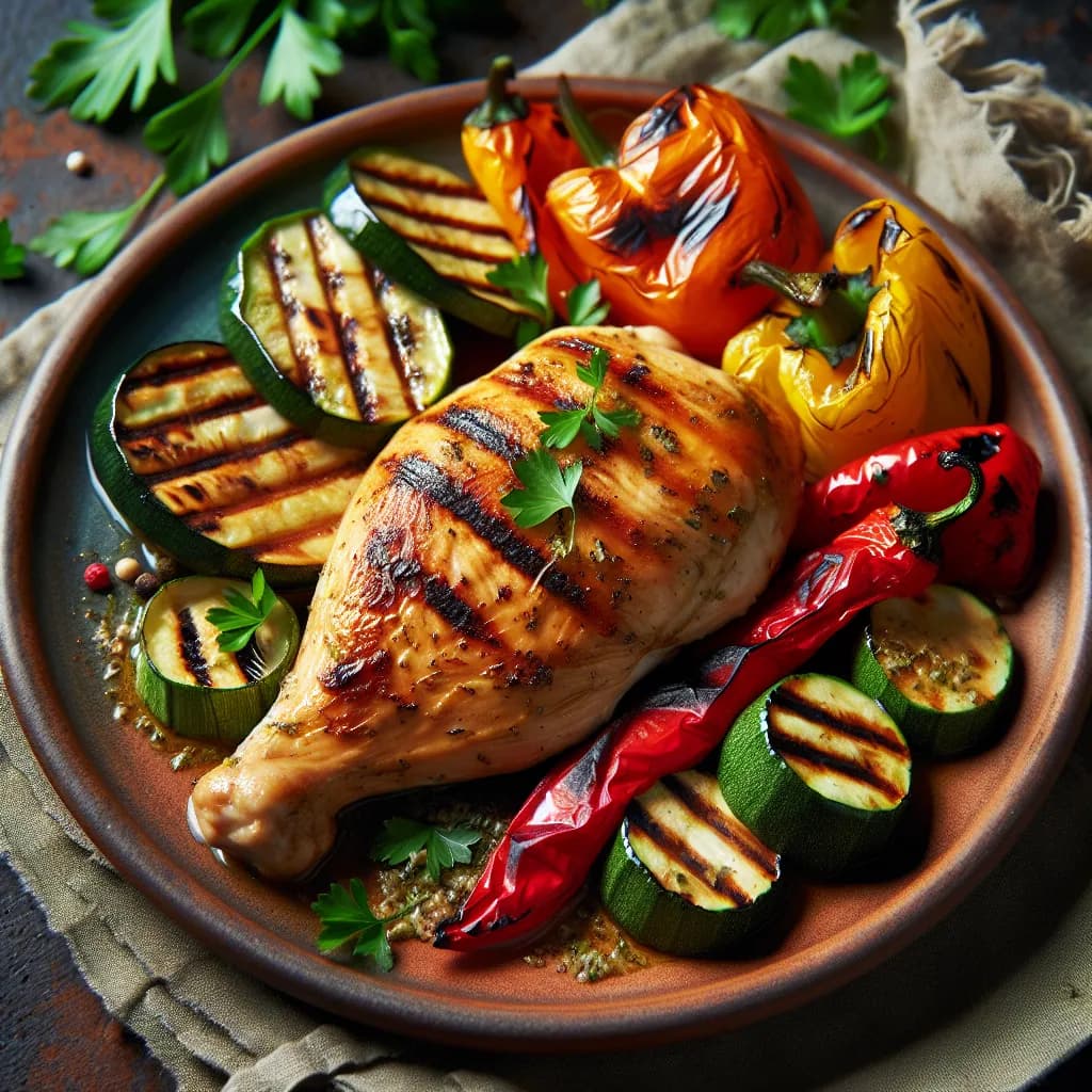 Pollo alla Griglia con Verdure