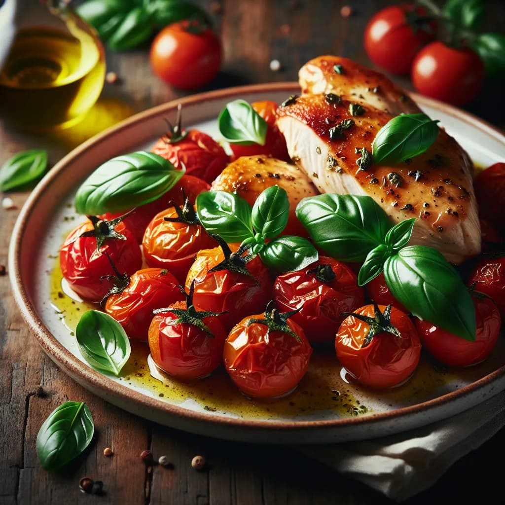 Pollo e Pomodorini con Basilico