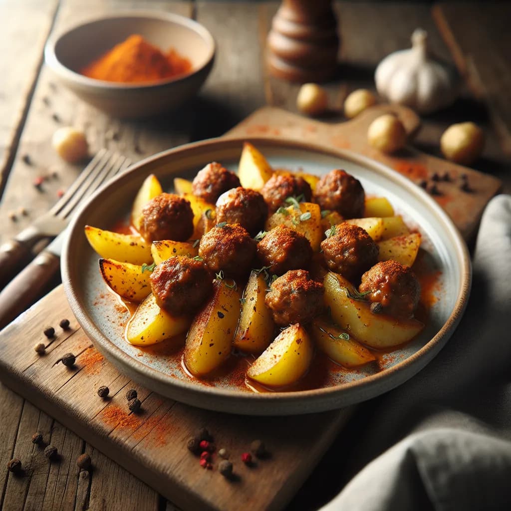 Pommes de Terre Sautées aux Boulettes