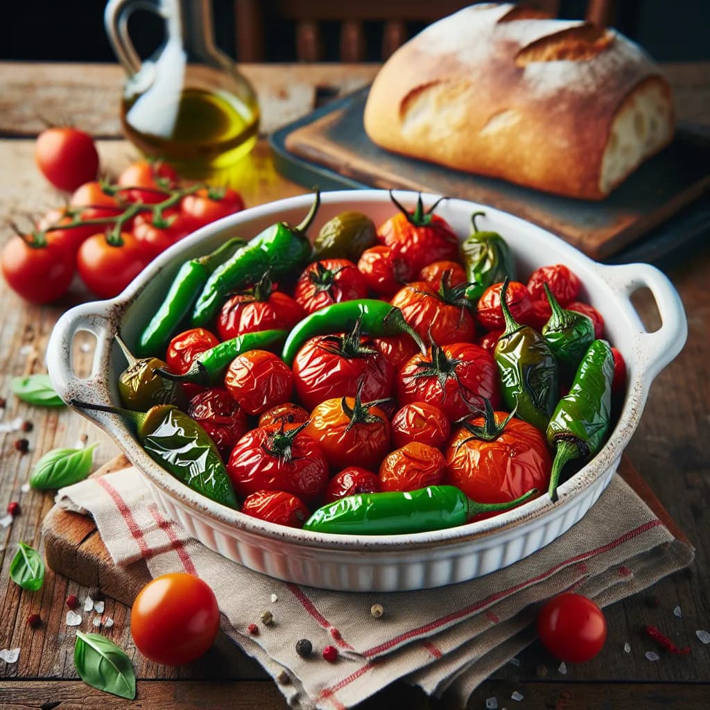 Pomodori e Peperoncini al Forno