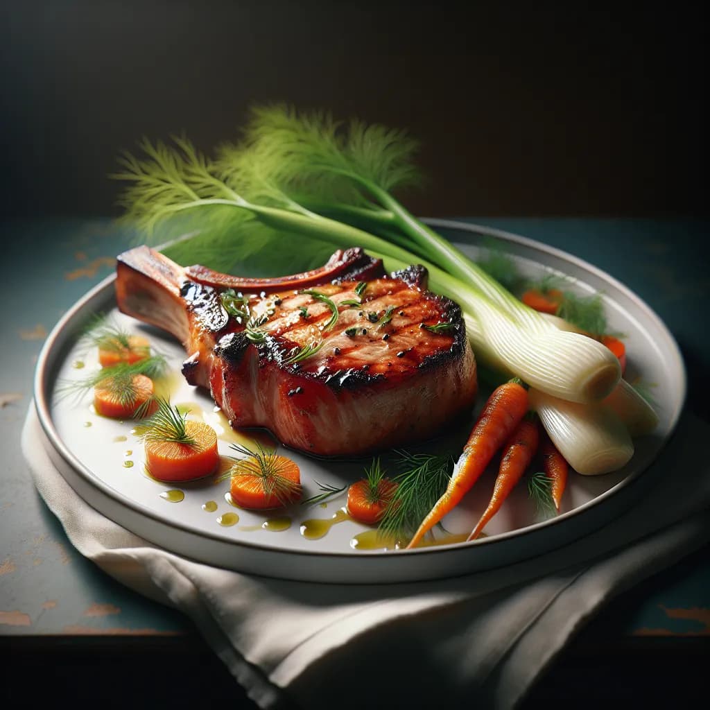 Pork Chop with Fennel and Carrot