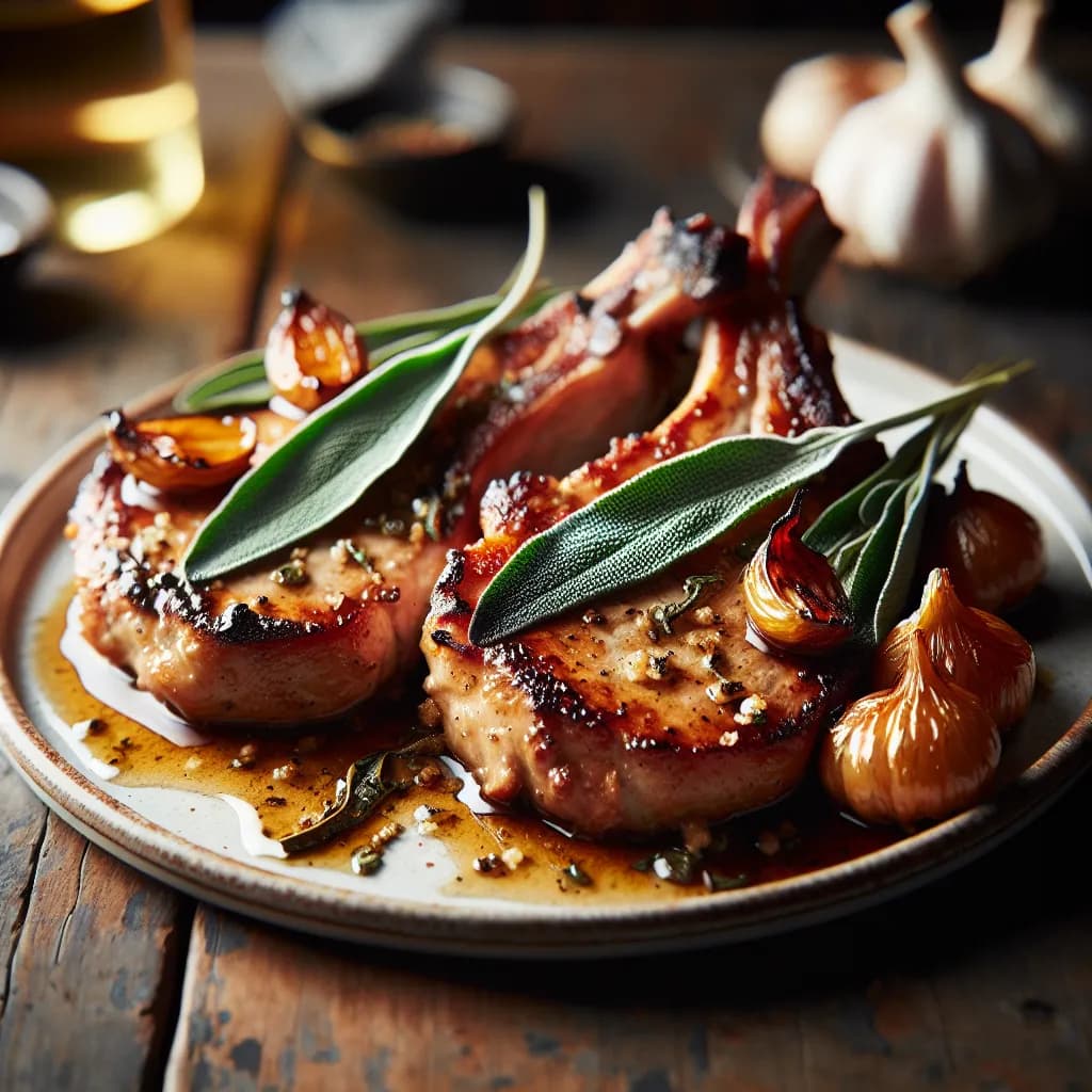 Pork Chops with Garlic and Sage