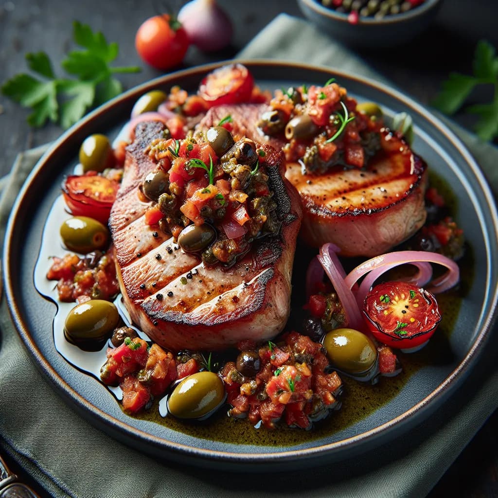 Pork Chops with Olive Tapenade