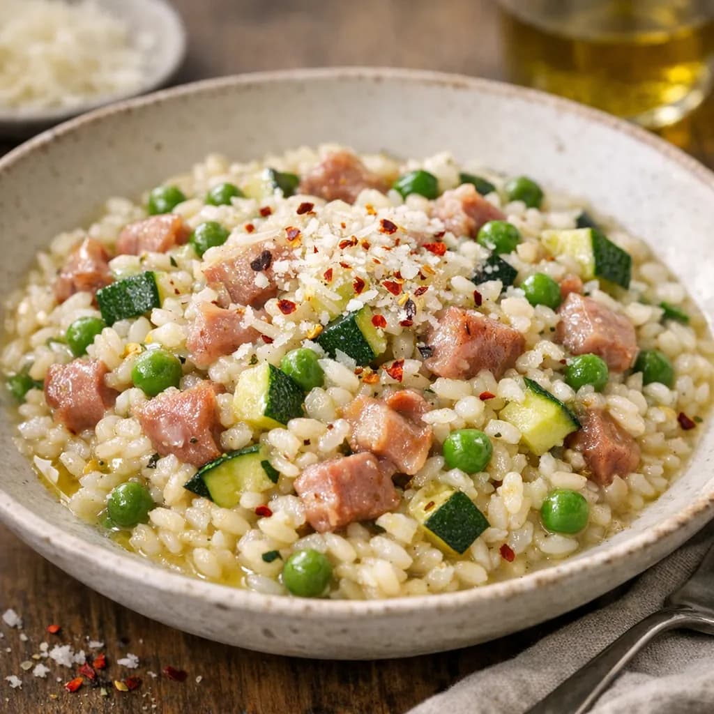 Pork Snout & Vegetable Risotto