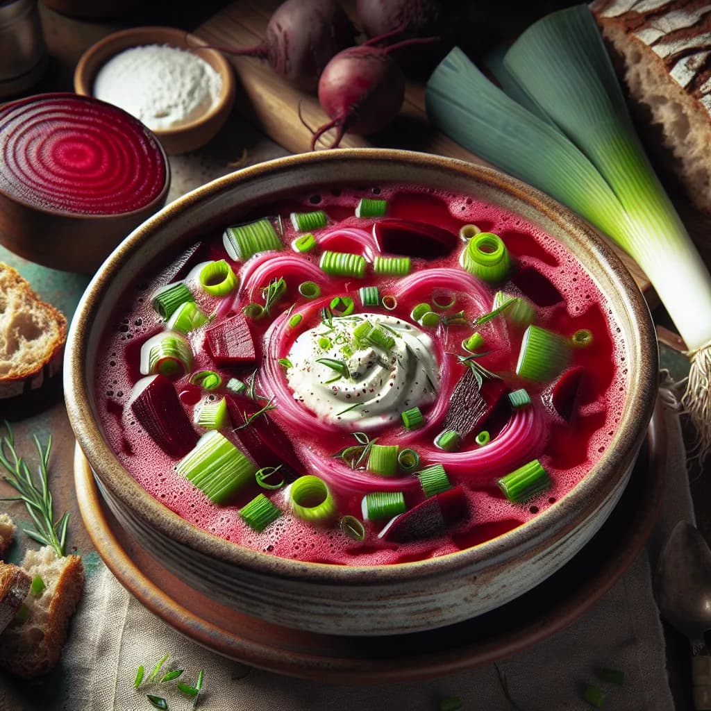 Porree-Rote-Rüben-Suppe