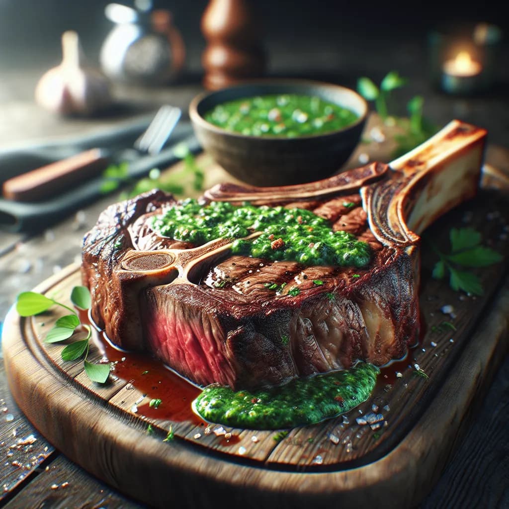 Porterhouse Steak with Chimichurri Sauce