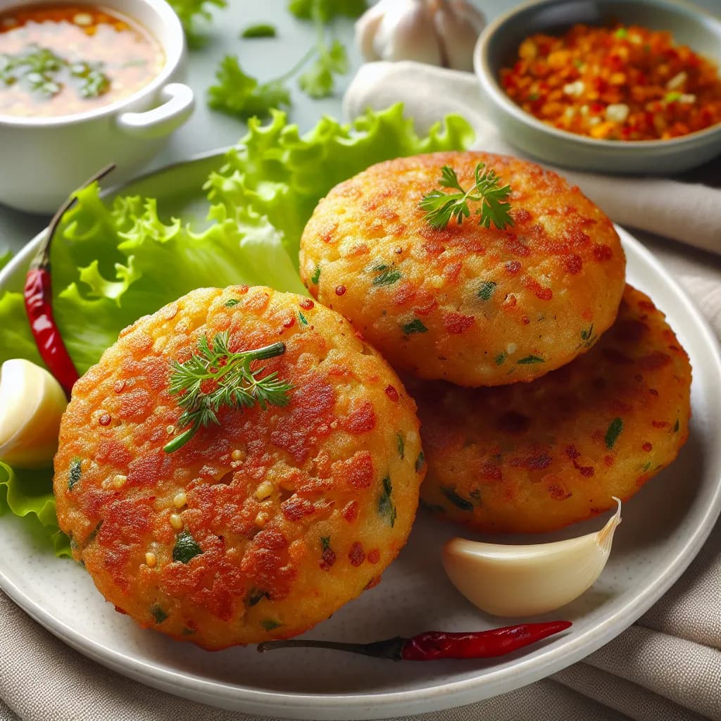 Potato Garlic Chili Patties
