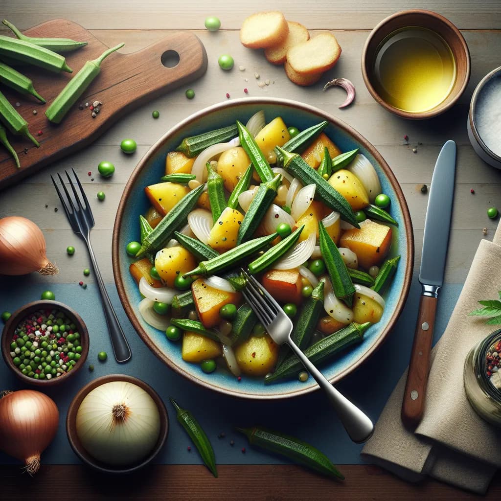 Potato and Lady Finger Stir Fry