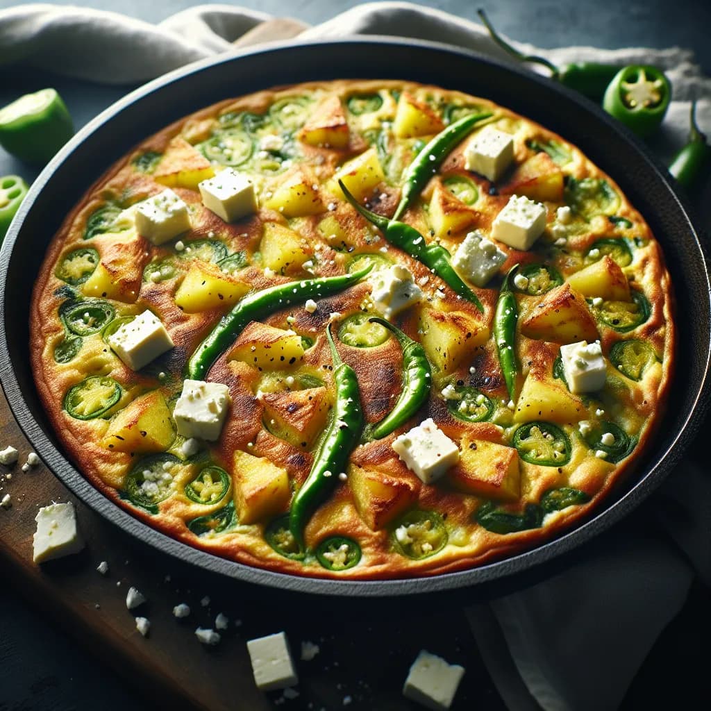 Potato, Cheese, and Green Chilli Frittata