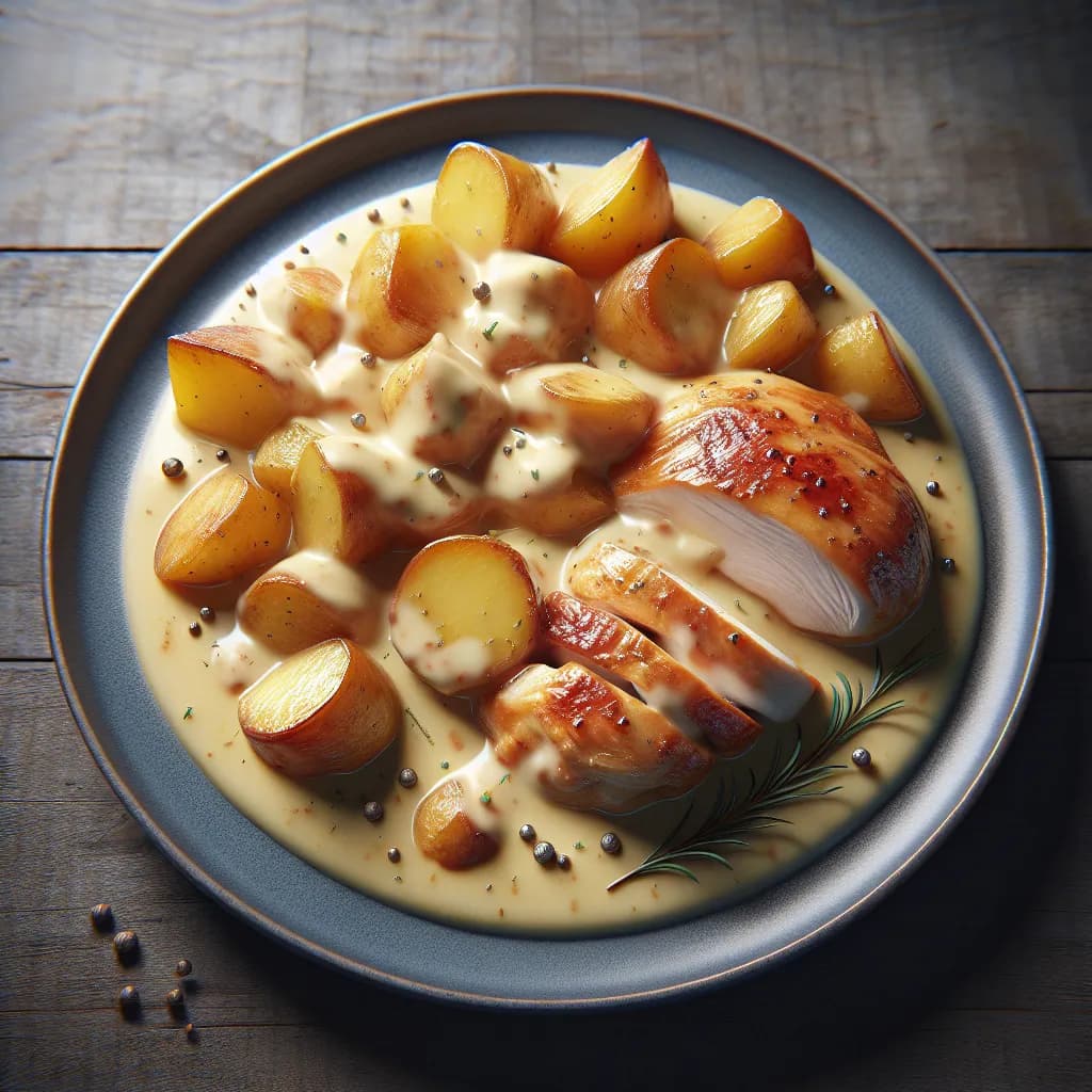Poulet à la Crème de Fromage et Pommes de Terre