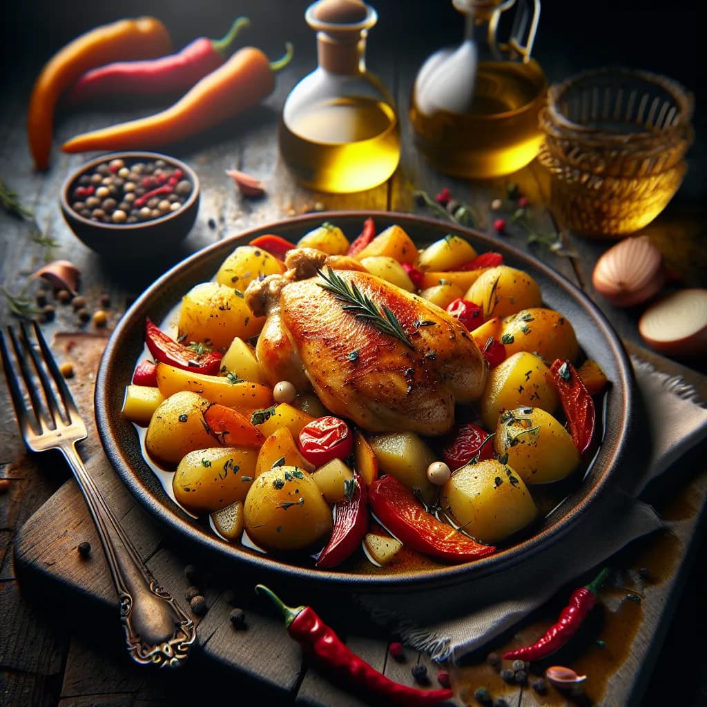 Poulet Basquaise avec Pommes de Terre