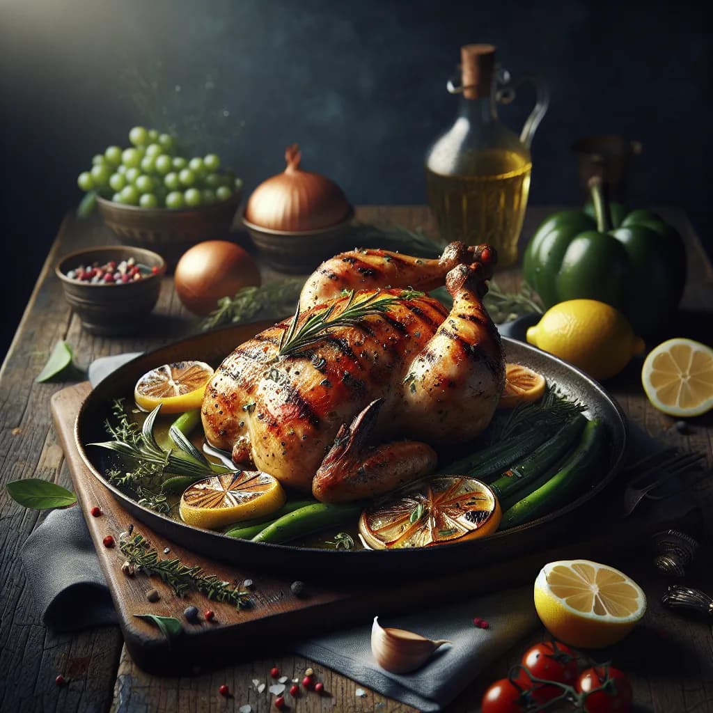 Poulet Grillé au Citron et Herbes