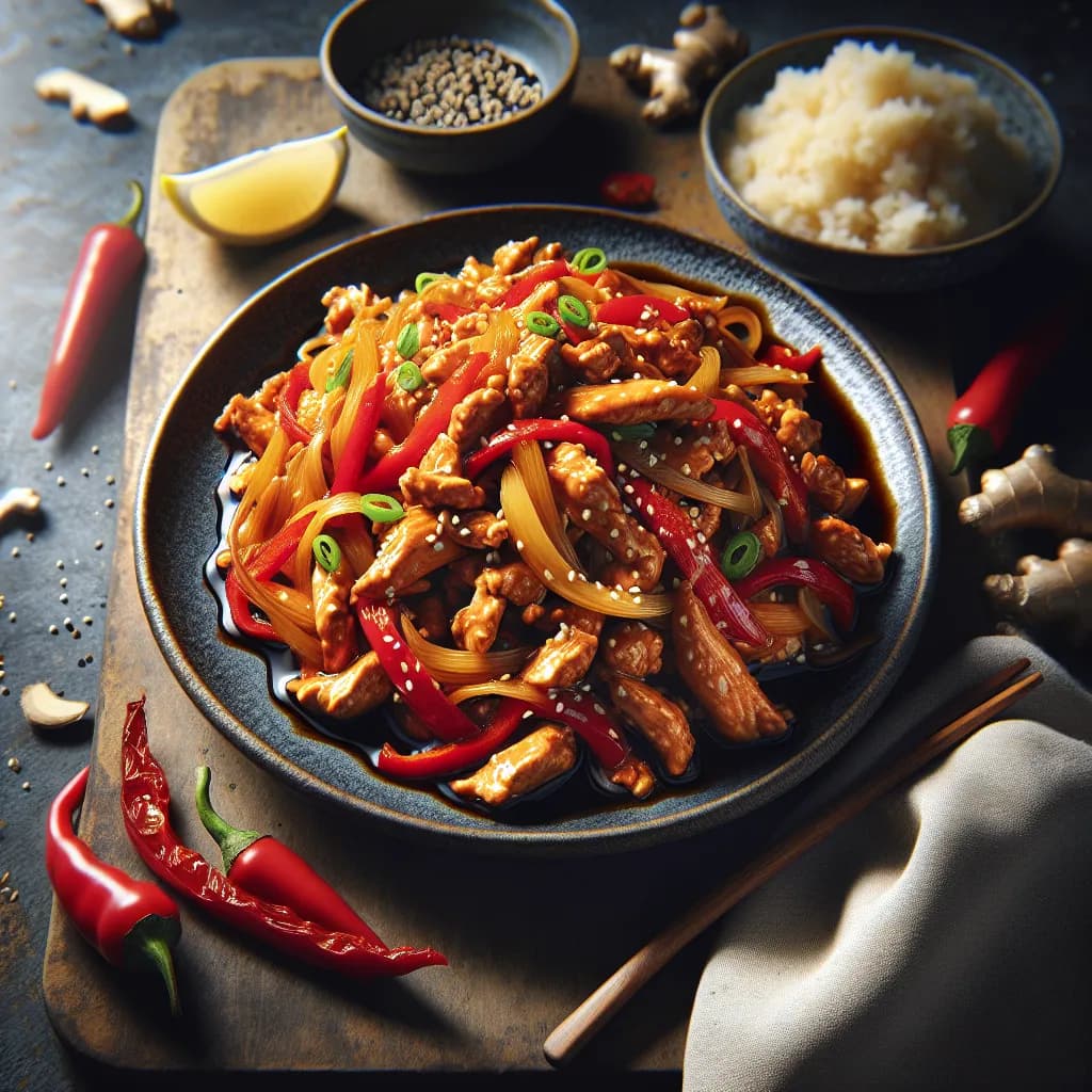Poulet Haché Sauté au Gingembre et Miso