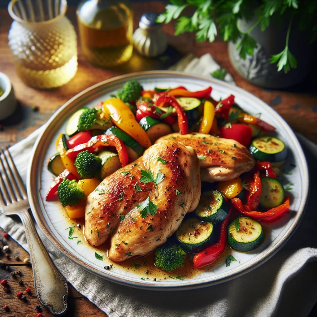 Poulet Sauté Épicé aux Légumes