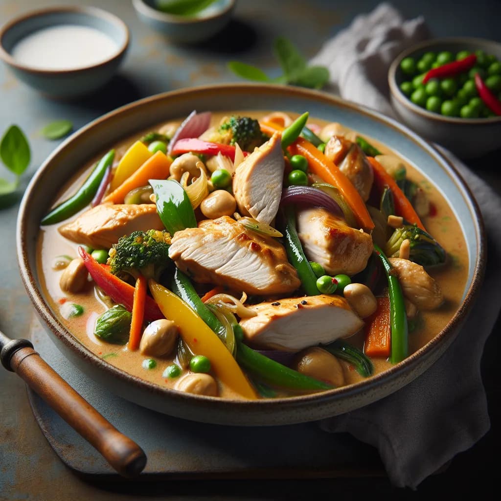 Poulet Thaï Sauté au Lait de Coco