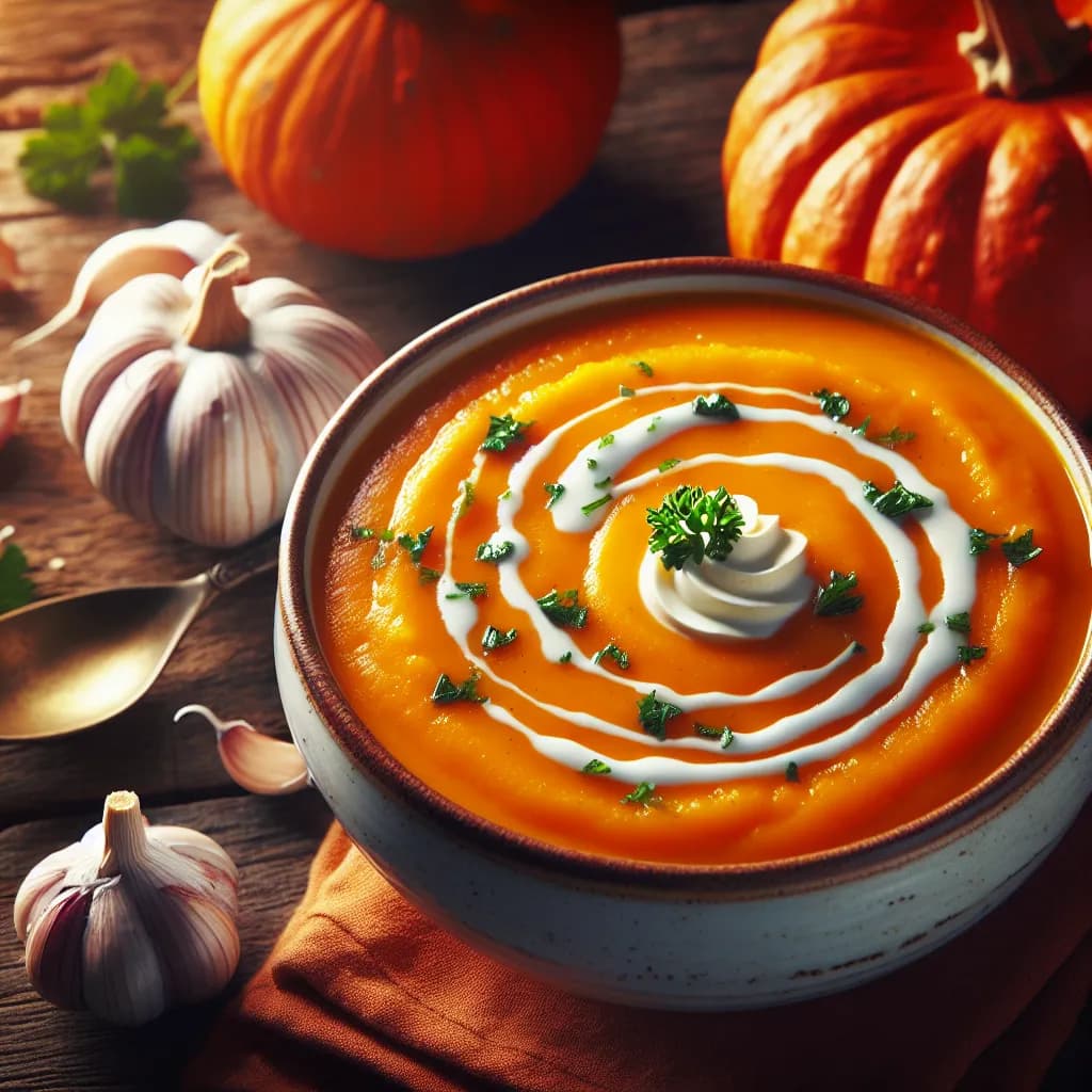 Pumpkin and Garlic Spiced Soup