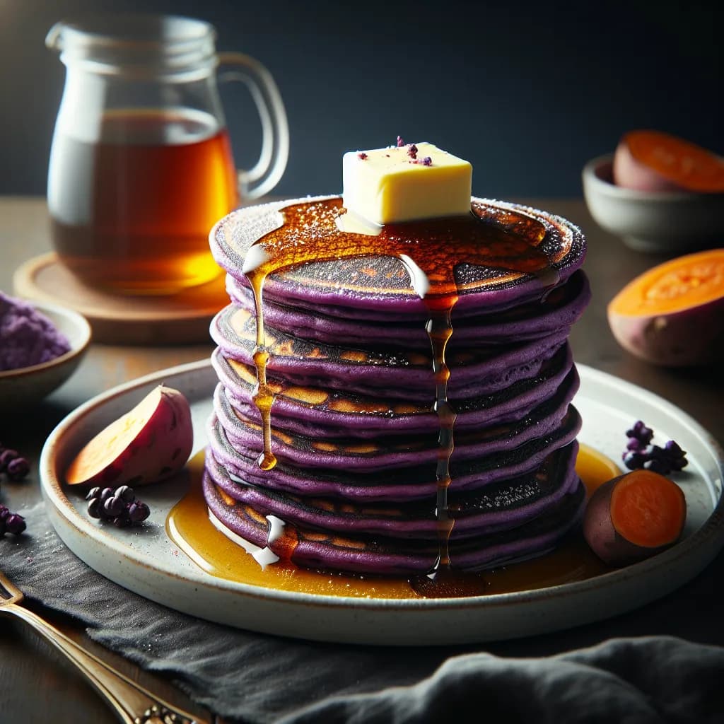 Purple Sweet Potato Pancakes
