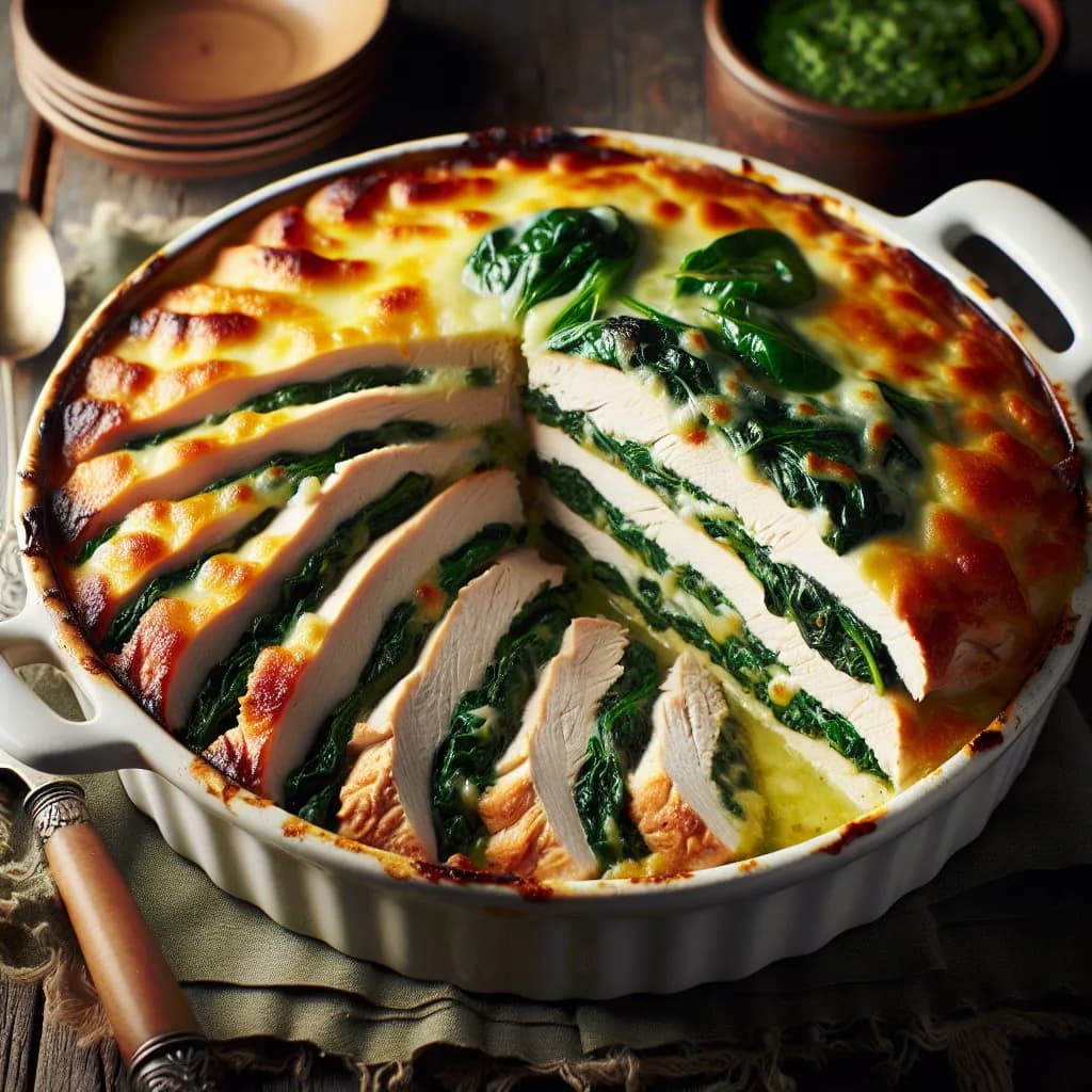 Puten-Spinat-Gratin