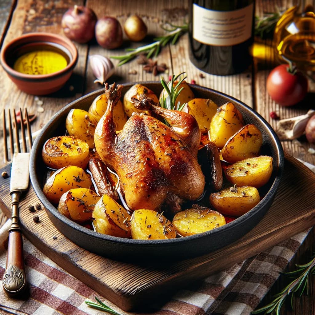 Quaglia al Forno con Patate