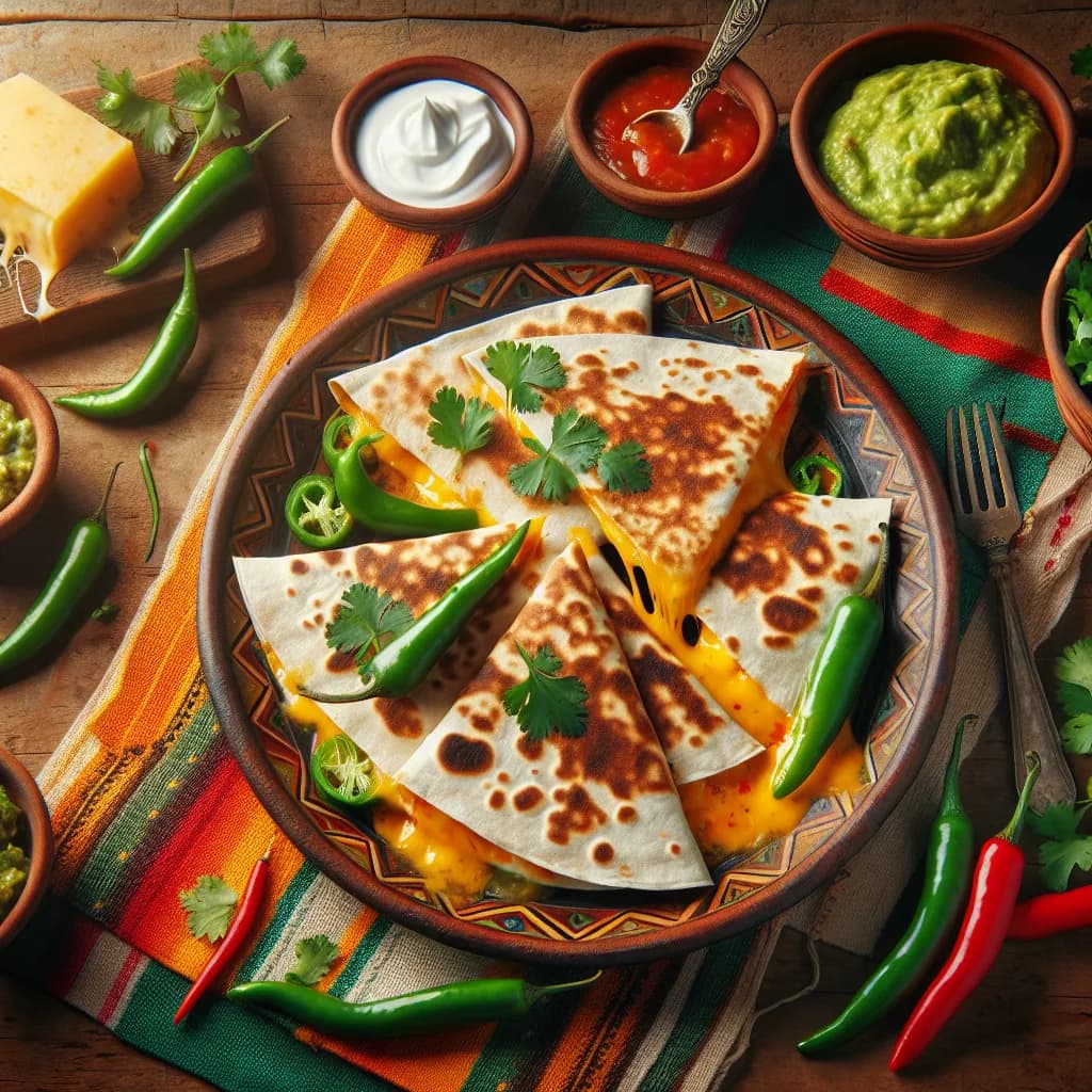 Quesadillas au Piment et Fromage