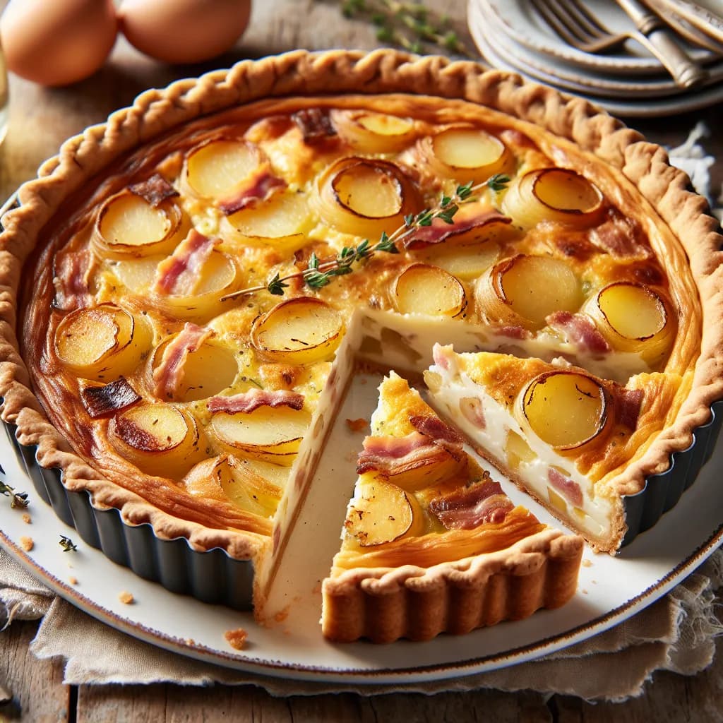 Quiche aux lardons et pommes de terre