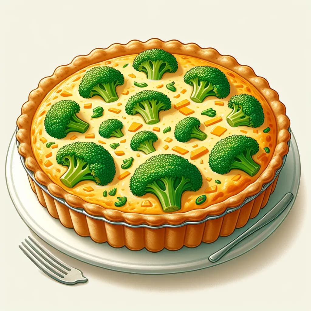 Quiche sans pâte aux brocolis et cheddar