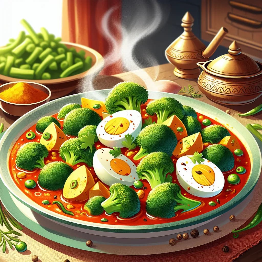 Quick Broccoli and Egg Masala