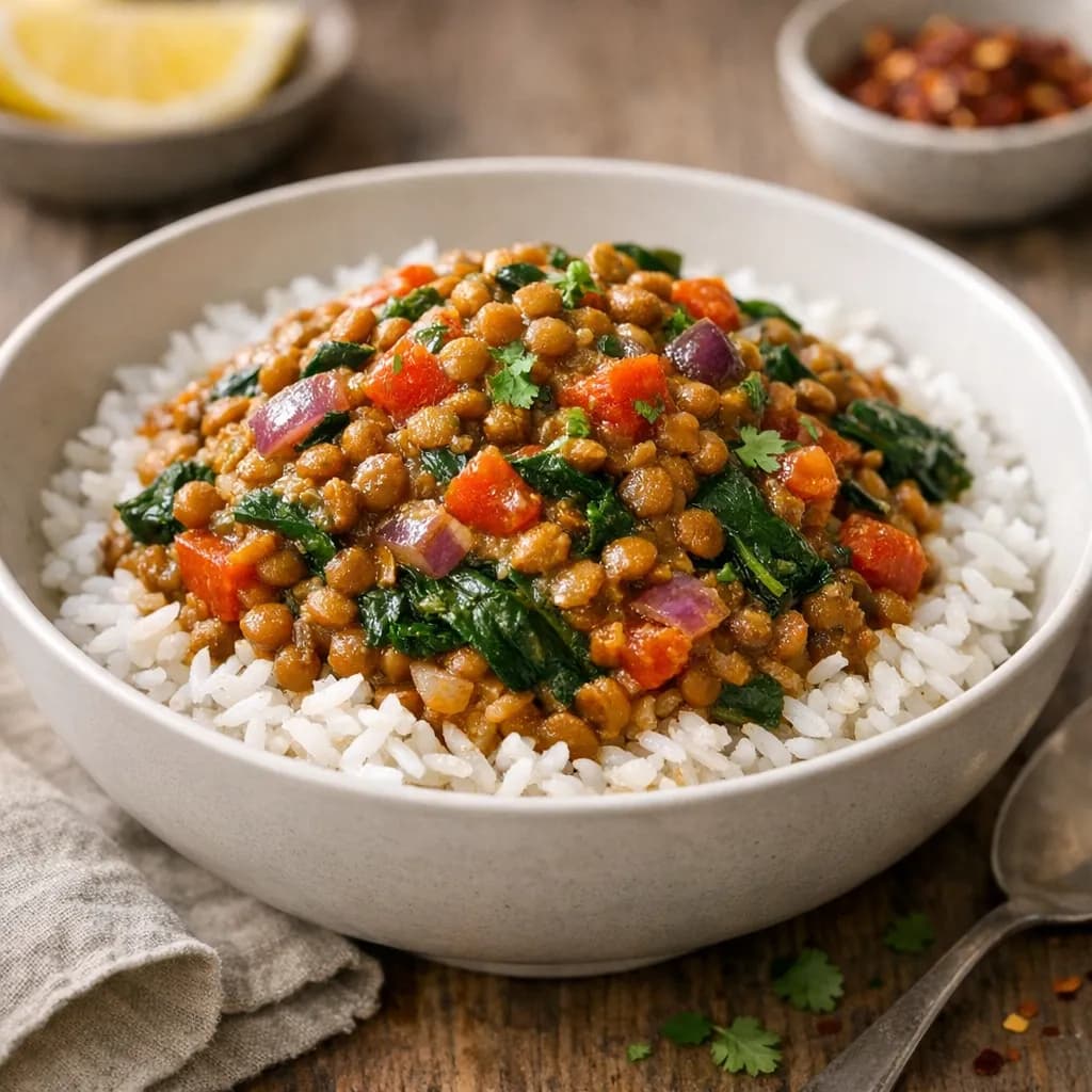 Quick Lentil Curry Rice