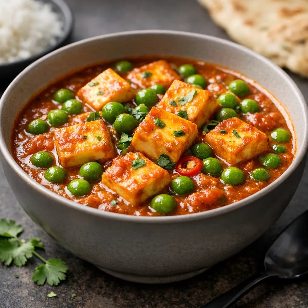 Quick Paneer Pea Curry