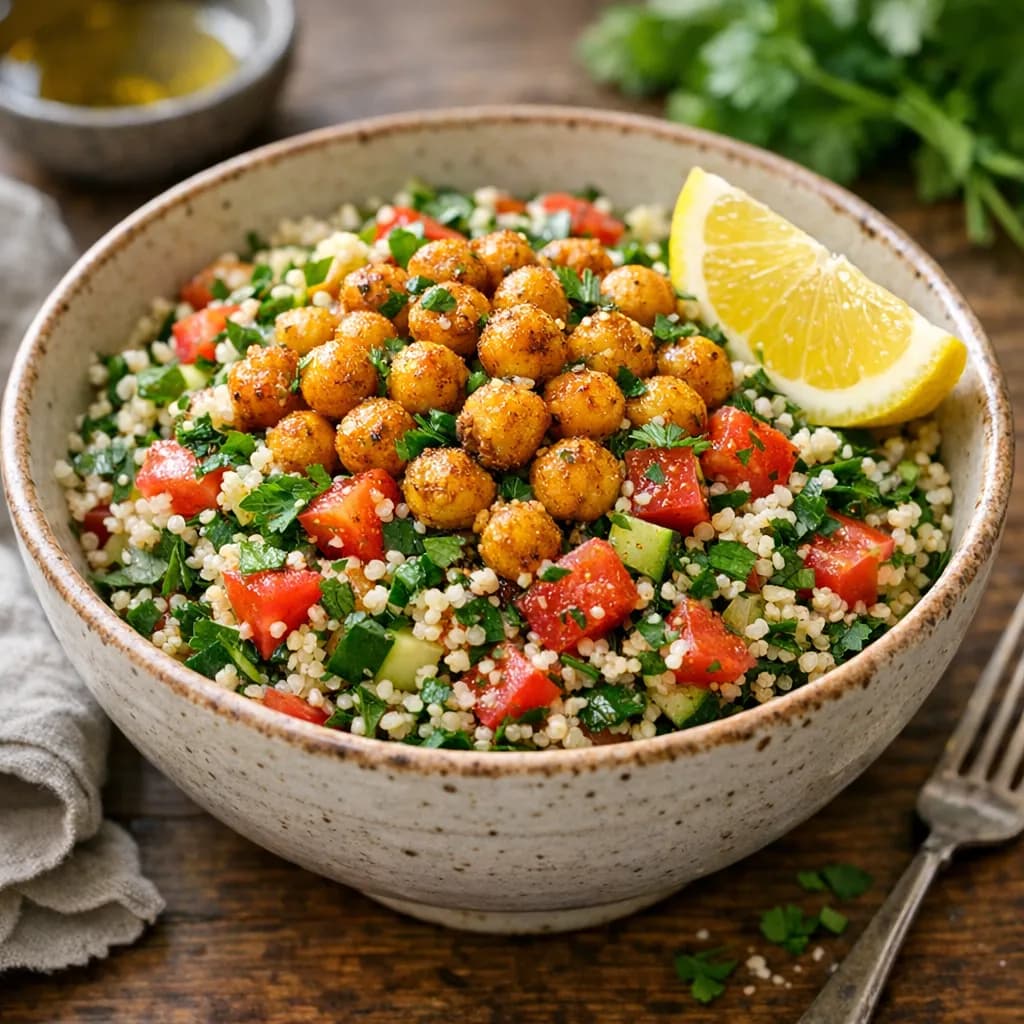 Quinoa Tabbouleh with Roasted Chickpeas