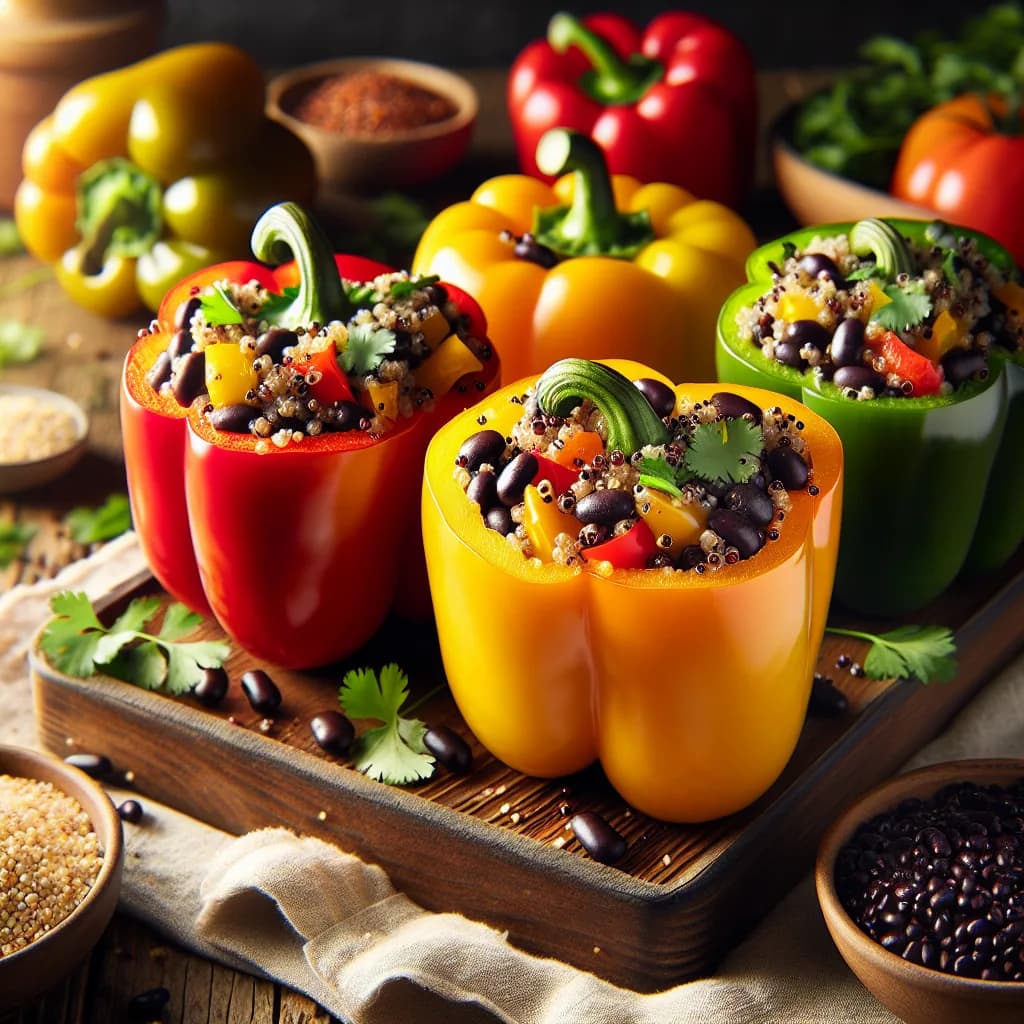 Quinoa and Black Bean Stuffed Peppers