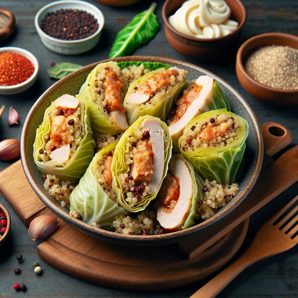 Quinoa and Turkey Stuffed Cabbage Rolls